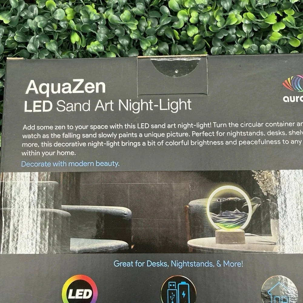 Sand Art Moving LED Night-Light RGB AquaZen Remote Colorful Soothing Decorative - Picture 3 of 4